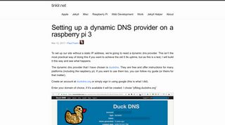 Setting up a dynamic DNS provider on a raspberry pi 3 - tinklr.net