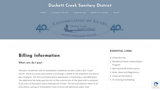 Billing Information – Duckett Creek Sanitary District