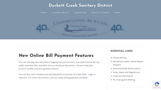 New Online Bill Payment Features – Duckett Creek Sanitary District