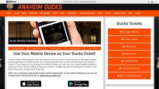 Ducks Mobile Ticketing | Anaheim Ducks - NHL.com