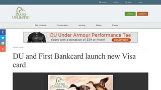 DU and First Bankcard launch new Visa card - Ducks Unlimited