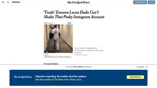 'Trade' Ensures Lucas Duda Can't Shake That Pesky Instagram Account