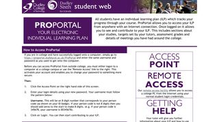 Dudley College Learner Web: ProPortal - of dudley.ac.uk
