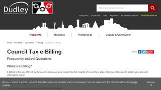 Council Tax e-Billing - Dudley Council