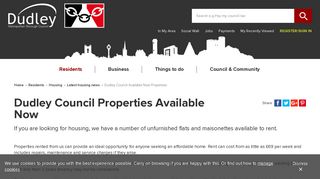 Dudley Council Properties Available Now