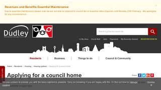 Applying for a council home - Dudley Council