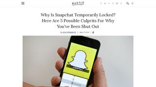 Why Is Snapchat Temporarily Locked? Here Are 5 Possible Culprits ...