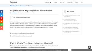 Snapchat Locked: Why It Happen and How to Unlock? - FonePaw