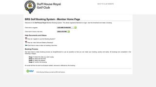 BRS Online Golf Tee Booking System for Duff House Royal Golf Club