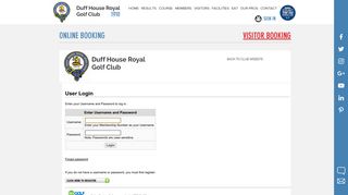 Member Online Bookings | Duff House Royal Golf Club
