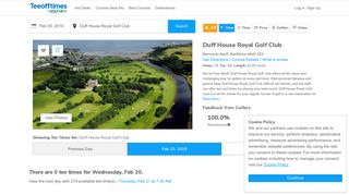 Duff House Royal Golf Club Tee Times - Banff Banffshire - Teeofftimes