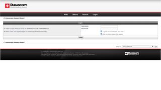 Dukascopy Support Board • User Control Panel • Login