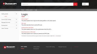 Dukascopy - Login