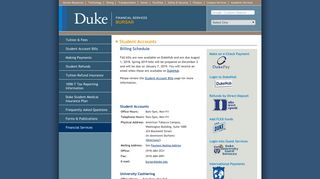 Duke Financial Services - Bursar - Student Accounts