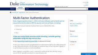 Multi-Factor Authentication | Duke University OIT