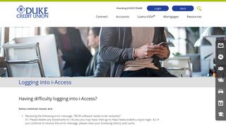 Logging into i-Access › Duke University Credit Union