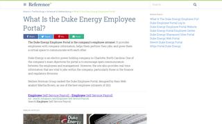 What Is the Duke Energy Employee Portal? | Reference.com