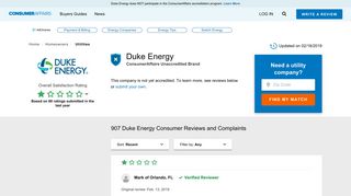 Duke Energy Reviews (Updated May 2018) | ConsumerAffairs
