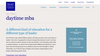 Daytime MBA | Duke's Fuqua School of Business