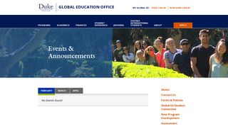 About Events Page | Global Education Office - Duke Study Abroad