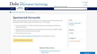 Sponsored Accounts | Duke University OIT