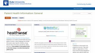 General - Patient Health Information - LibGuides at Duke University ...
