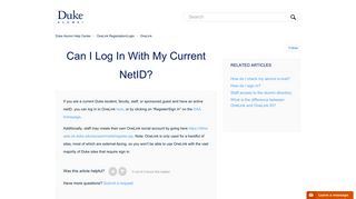 Can I log in with my current netID? – Duke Alumni Help Center