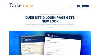Duke NetID Login Page Gets New look | Duke Today