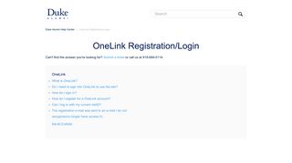 OneLink Registration/Login – Duke Alumni Help Center
