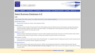 Select Business Databases A-Z - Ford Library