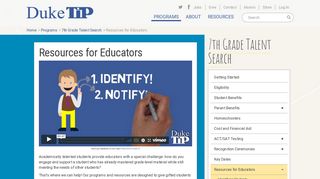 Resources for Educators | Duke TIP