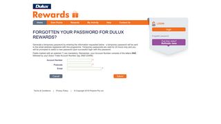 Forgotten password - Dulux Rewards