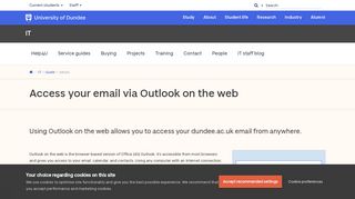 Access Email Outlook Web : It : University of Dundee