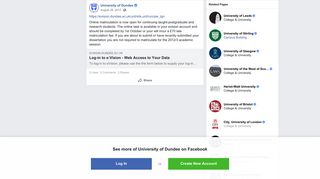 https://evision.dundee.ac.uk/urd/sits.urd... - University of ... - Facebook