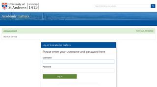 Log in to the portal | Academic matters | University of St Andrews