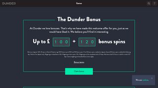 Casino Bonus - Dunder Casino