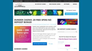 Dunder Casino: 20 Free Spins No Deposit Bonus! - New No Deposit ...