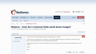 Mojave - how do I remove/hide sand dune image? | MacRumors Forums