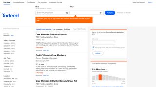 Dunkin Donuts Application Jobs, Employment | Indeed.com