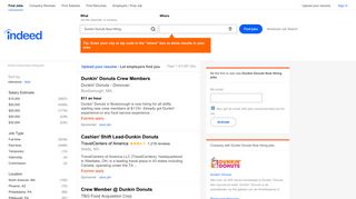 Dunkin Donuts Now Hiring Jobs, Employment | Indeed.com
