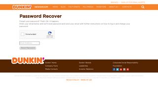 Password Recover - Dunkin' Donuts