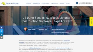 JE Dunn Speaks, Autodesk Listens: Construction Software Leaps ...