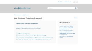 How do I log in to my DandB account? – Dun & Bradstreet