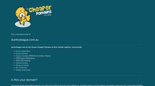 duntryleague.com.au | Cheaper Domain Names | Hosting | Cheap ...
