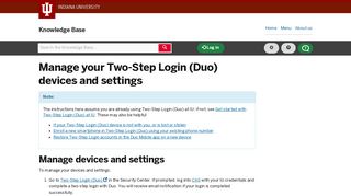 Manage your Two-Step Login (Duo) devices and settings