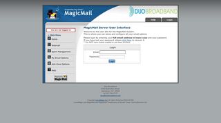 Magic Mail Server: Login Page - Duo-County