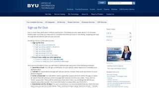 Knowledge - Sign up for Duo - BYU Office of Information Technology