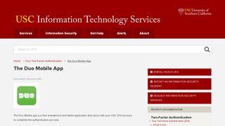 The Duo Mobile App | IT Services | USC