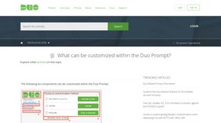 What can be customized within the Duo Prompt? - Duo Security