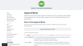 Append Mode - Guide to Two-Factor Authentication · Duo Security
